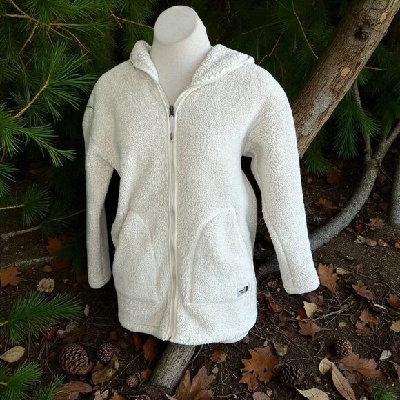 The North Face GIRLS Campshire Sherpa Coat Long Full Zip Hoodie Size XLarge - Picture 1 of 12
